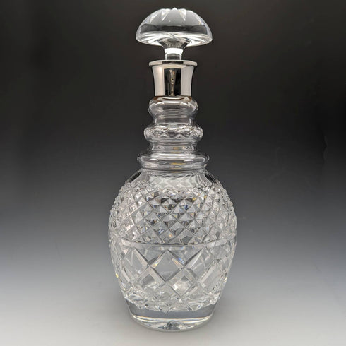 1979 British vintage cut glass sterling silver decanter Mappin and Webb